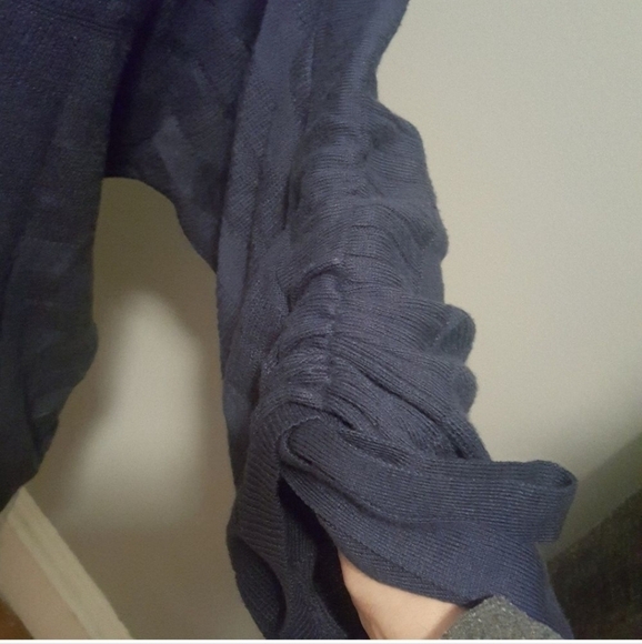 LUCKY BRAND Dolman Sleeve Open Front Cardigan in Navy Blue - Picture 5 of 9